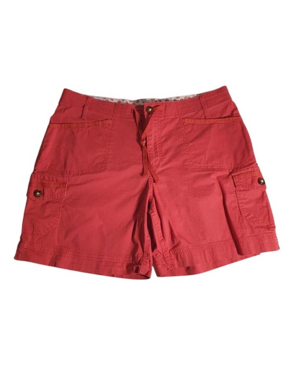 Lee Womens Sinfully Soft Cargo Shorts Pockets Comfortable Fit Vibrant Salmon